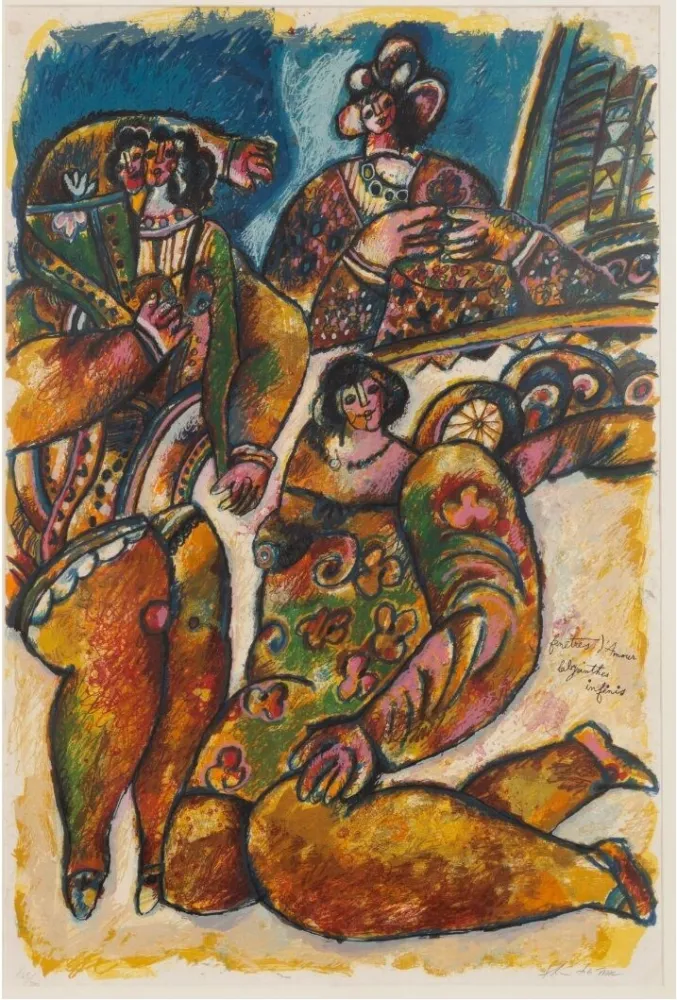 Lithograph Tobiasse - Fenêtres d'amour, labyrinthes infinis