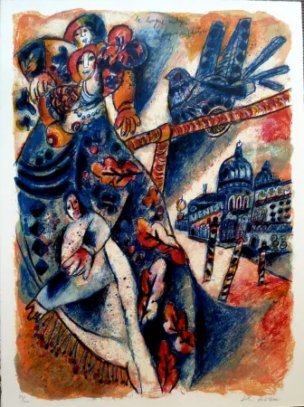 Lithograph Tobiasse - La Longue Mélopée des Vases de Venise