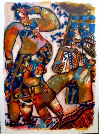 Lithograph Tobiasse - La Musique des Carrefours