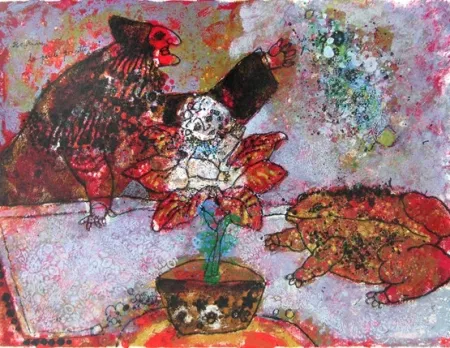 Lithograph Tobiasse - La petite poussette, circa 1980