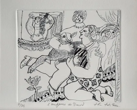 Etching Tobiasse - L'enfant de David