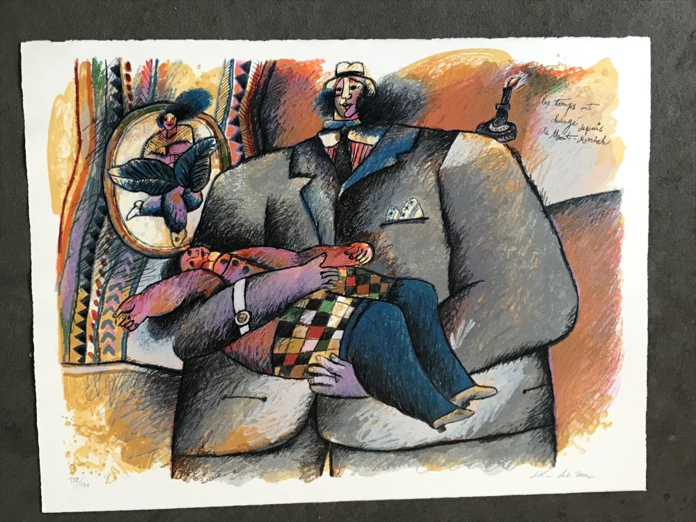 Lithograph Tobiasse - Les temps ont changé depuis le Mont - Moriah