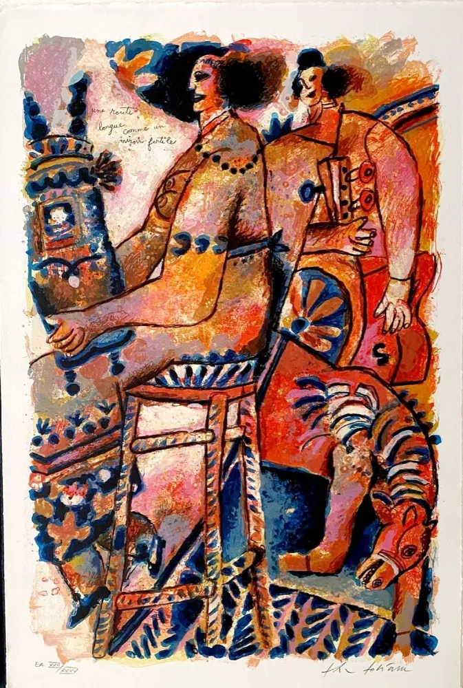 Lithograph Tobiasse - Une route longue comme un miroir fertile