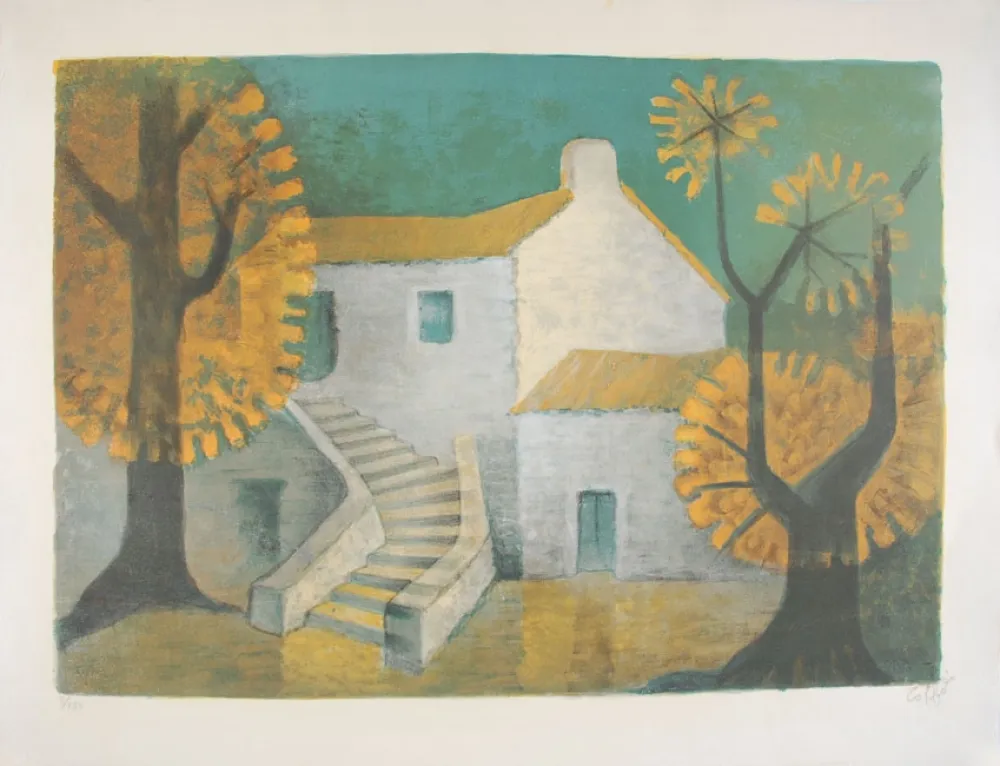 Lithograph Toffoli - La Maison Corse