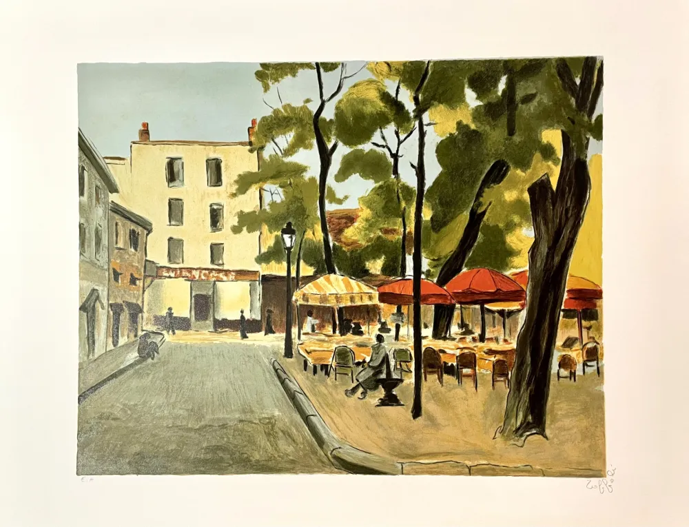 Lithograph Toffoli - Place du Terte
