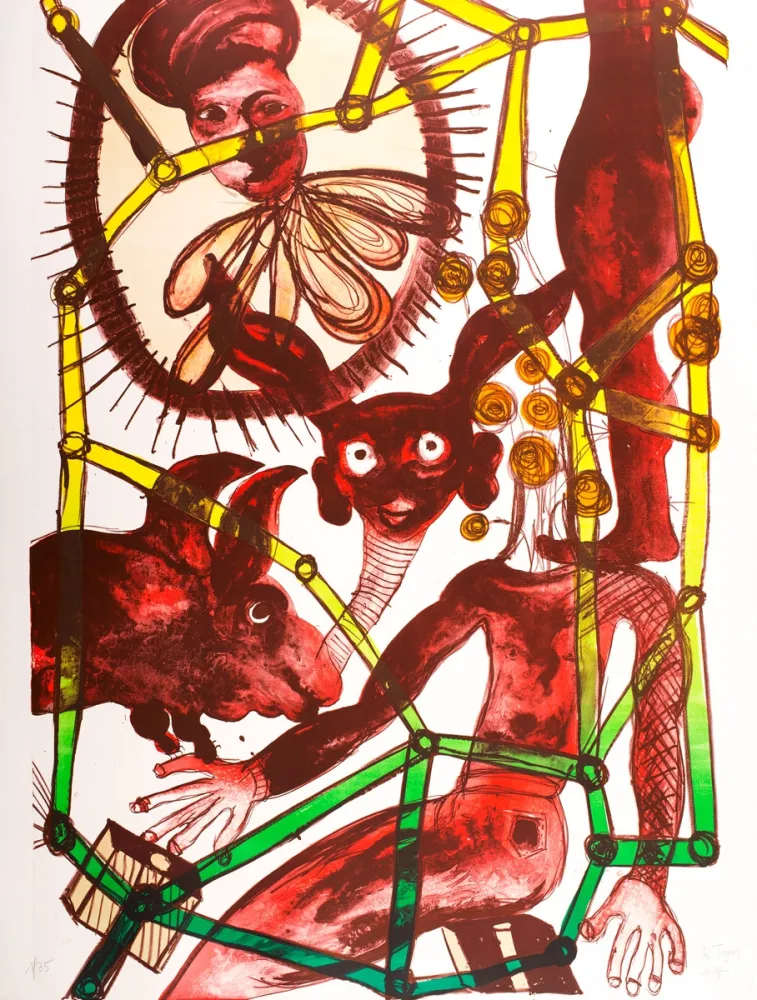 Lithograph Toguo - Looking for your Track