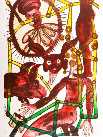 Lithograph Toguo - Looking for your Track