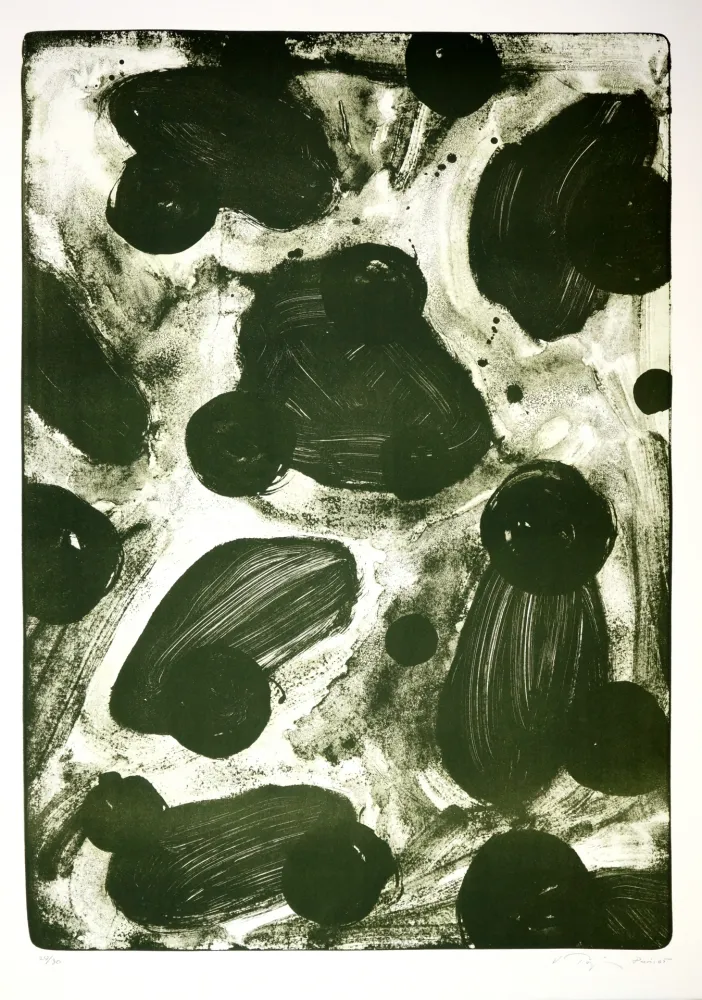 Lithograph Tøjner - Recherche de formes dispersées II