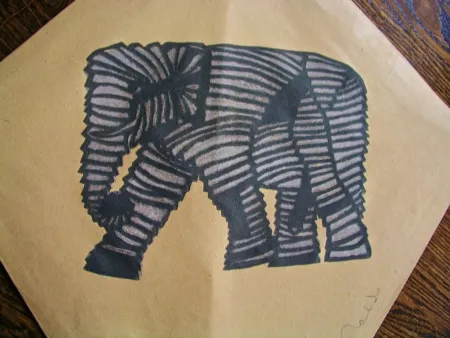 Screenprint Toledo - Elephant kite II
