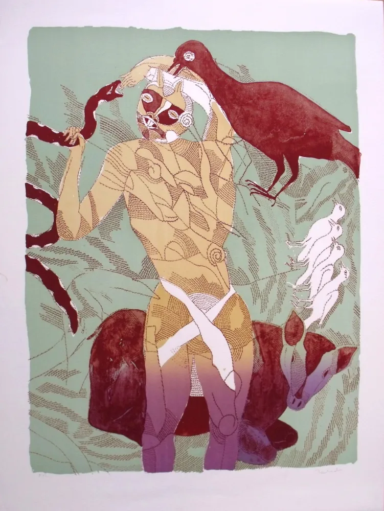 Lithograph Toledo - Homme-Oiseau