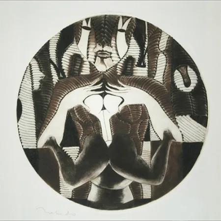 Etching Toledo - La Miel from Chilam Balam