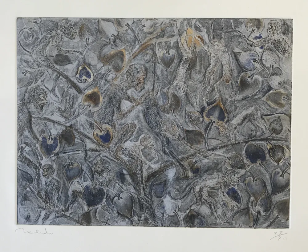 Etching Toledo - Monkeys in Tree