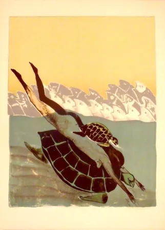 Lithograph Toledo - Mujer Tortuga