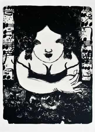 Lithograph Tongzhengang - Lady 