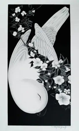 Lithograph Tongzhengang - OISEAU 1
