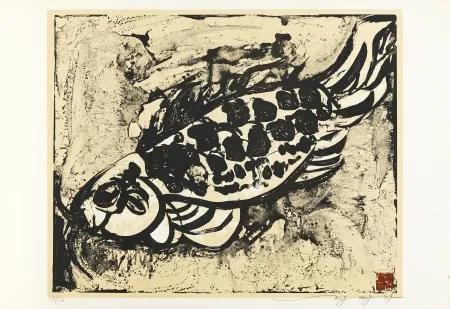 Lithograph Tongzhengang - Poisson