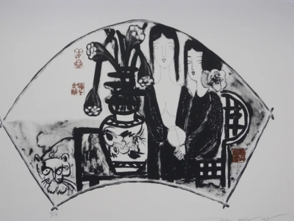 Lithograph Tongzhengang - Sisters