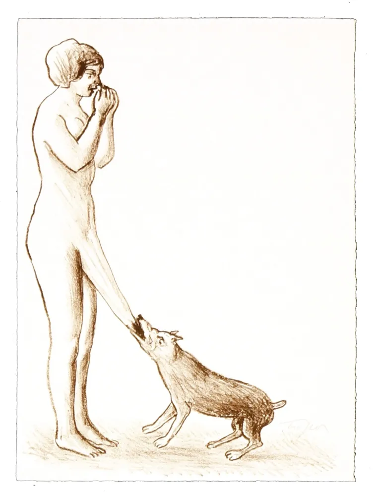 Lithograph Topor - 2 Neuf Grâces