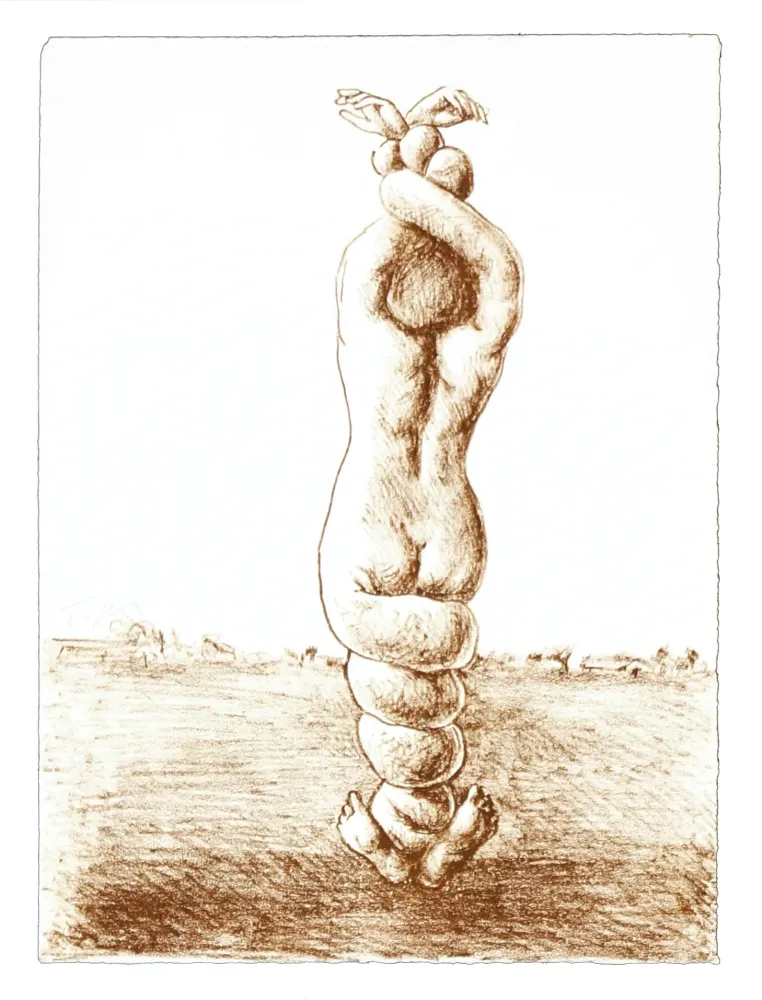 Lithograph Topor - 3 Neuf Grâces