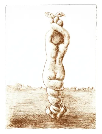 Lithograph Topor - 3 Neuf Grâces