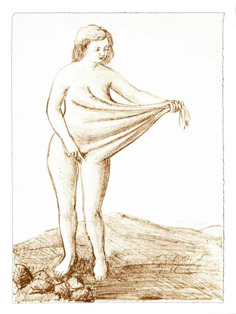 Lithograph Topor - 4 Neuf Grâces