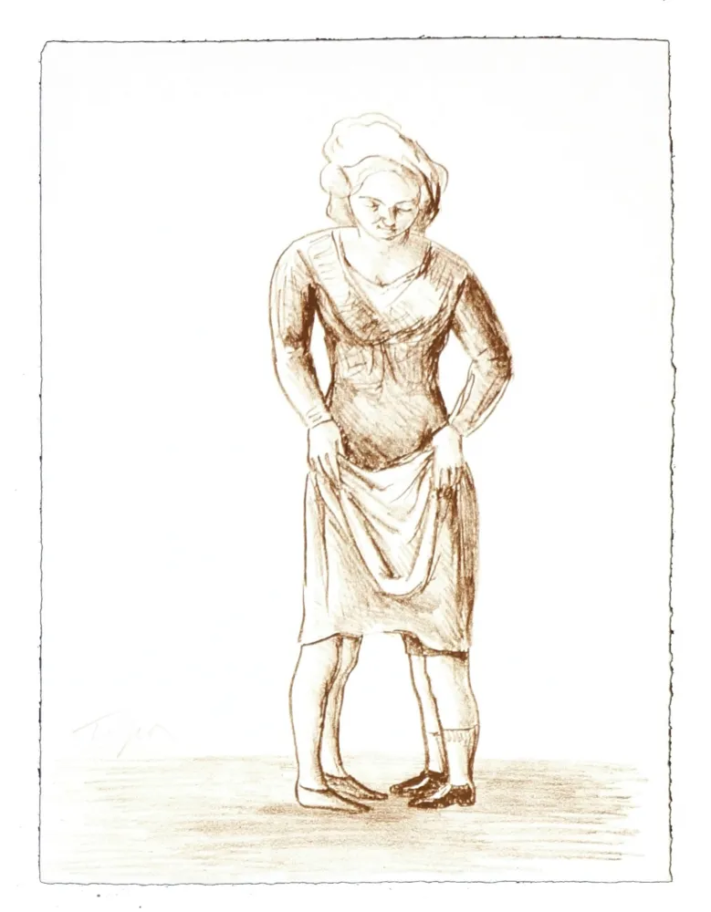 Lithograph Topor - 6 Neuf Grâces