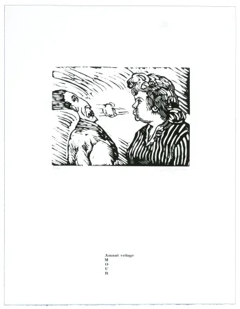 Lithograph Topor - Amant volage