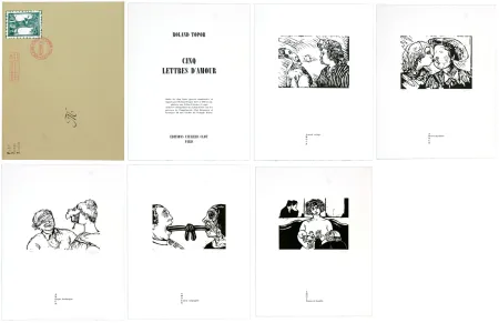 Lithograph Topor - Cinq lettres d'amour