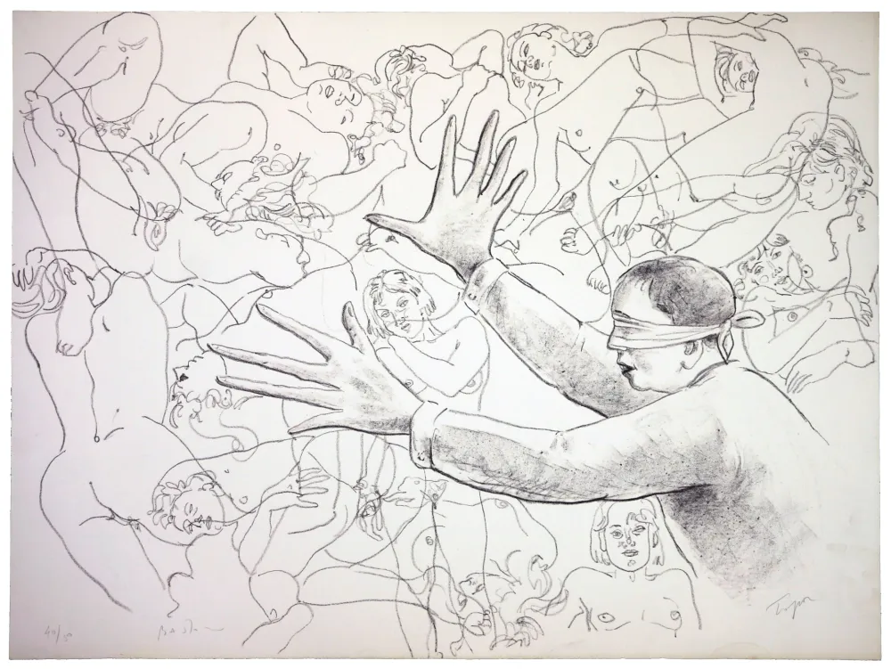 Lithograph Topor - Colin Maillard