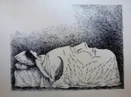 Lithograph Topor - Endormie