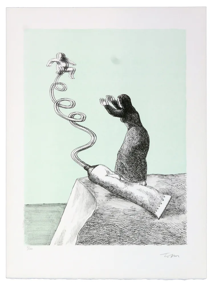 Lithograph Topor - Fugue en tube mineur