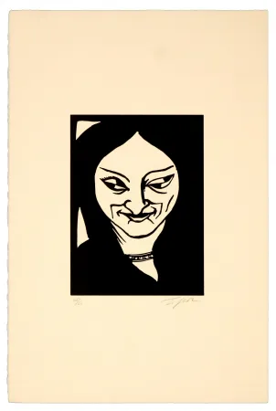 Linocut Topor - J'ai tout en double III