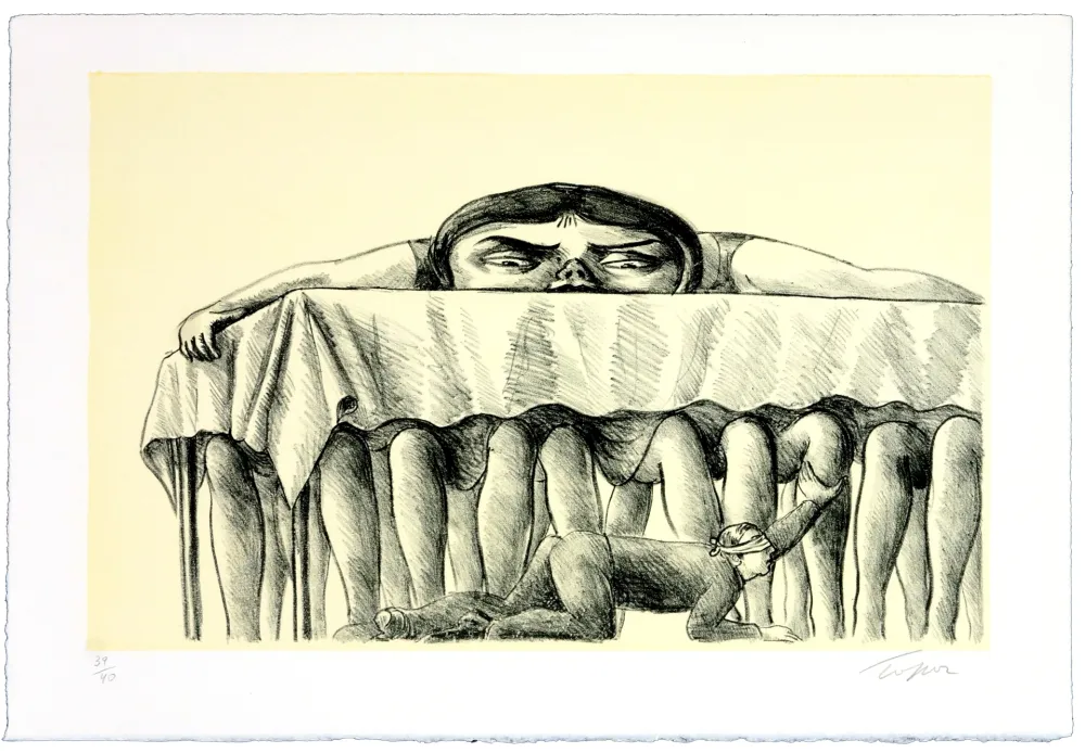 Lithograph Topor - La dégustation
