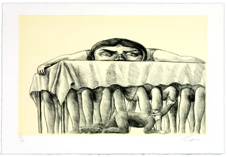 Lithograph Topor - La dégustation