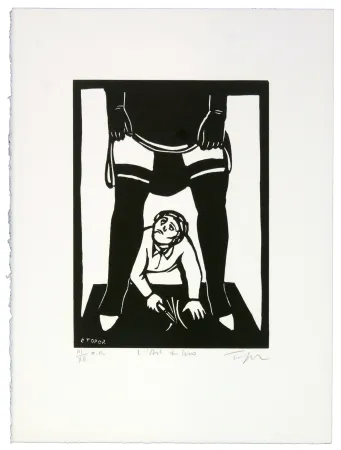 Lithograph Topor - La dure école