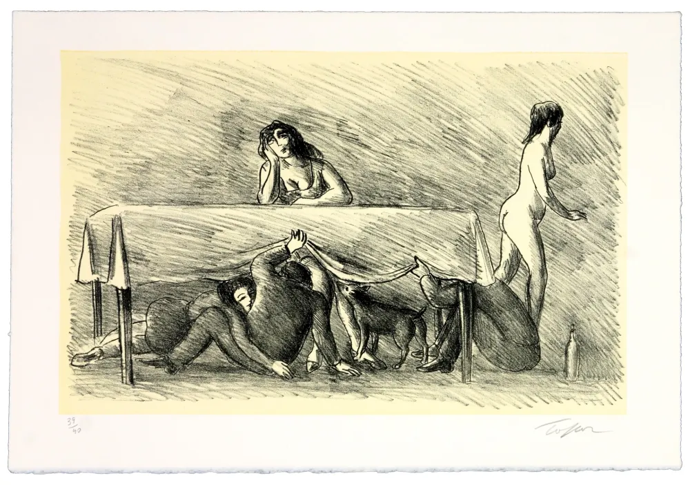Lithograph Topor - La répétition