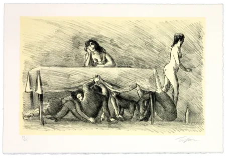 Lithograph Topor - La répétition