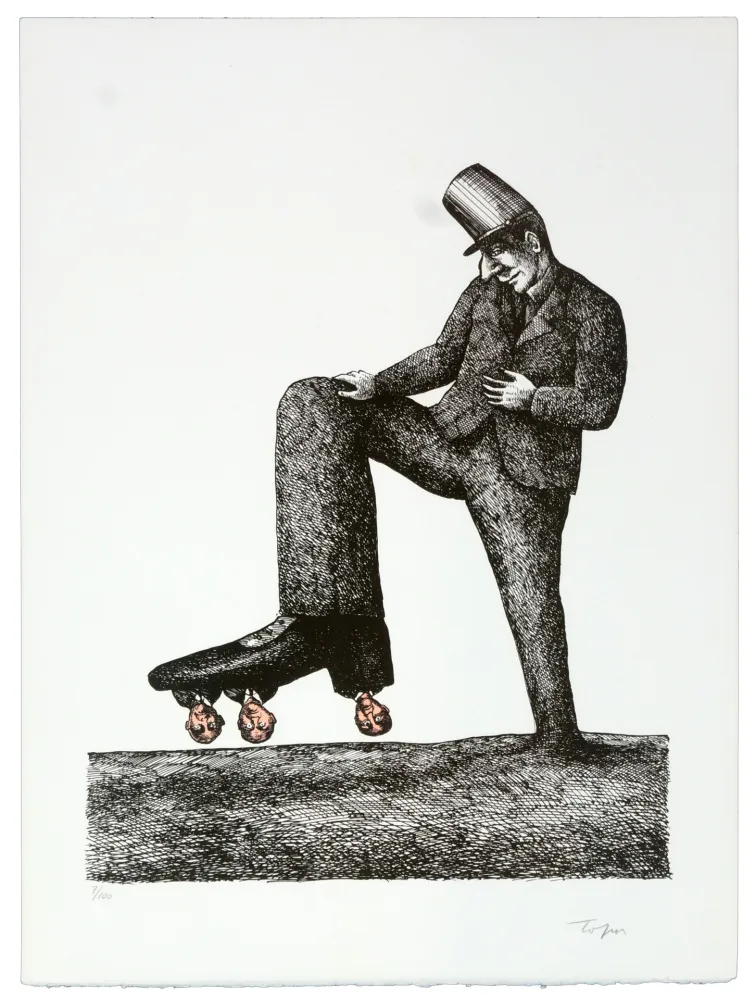 Lithograph Topor - La semelle sainte