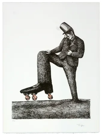 Lithograph Topor - La semelle sainte