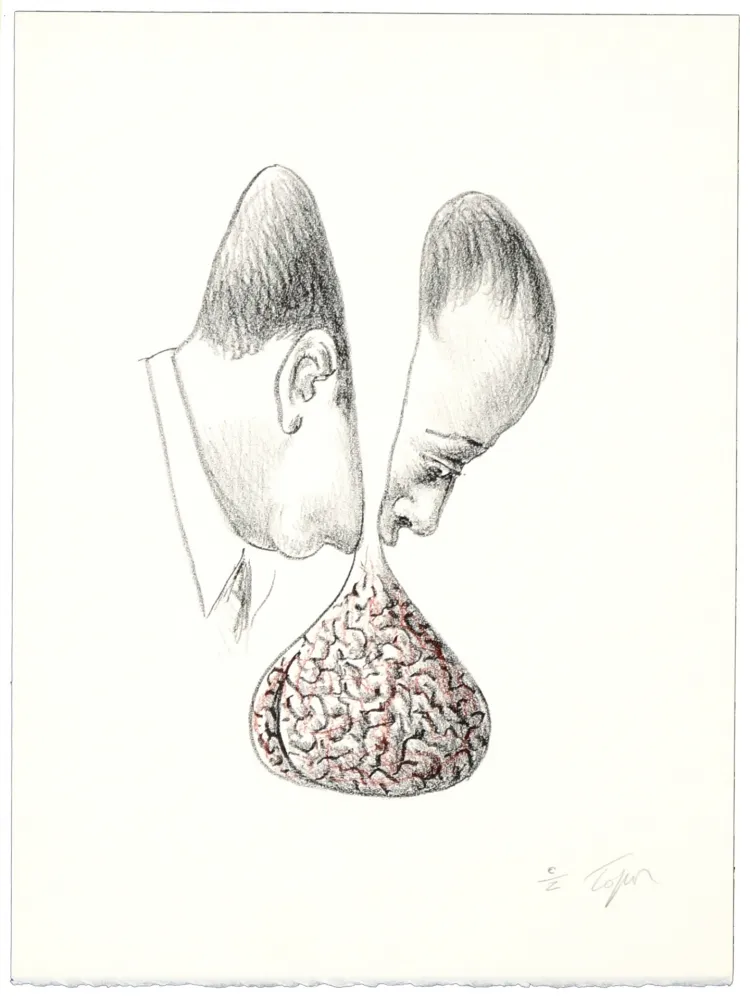 Lithograph Topor - Le fond du discours