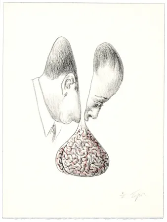 Lithograph Topor - Le fond du discours