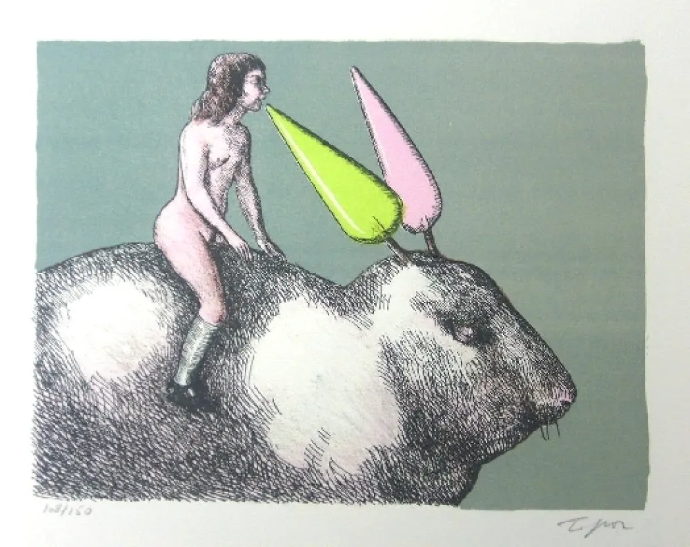 Lithograph Topor - Le lapin