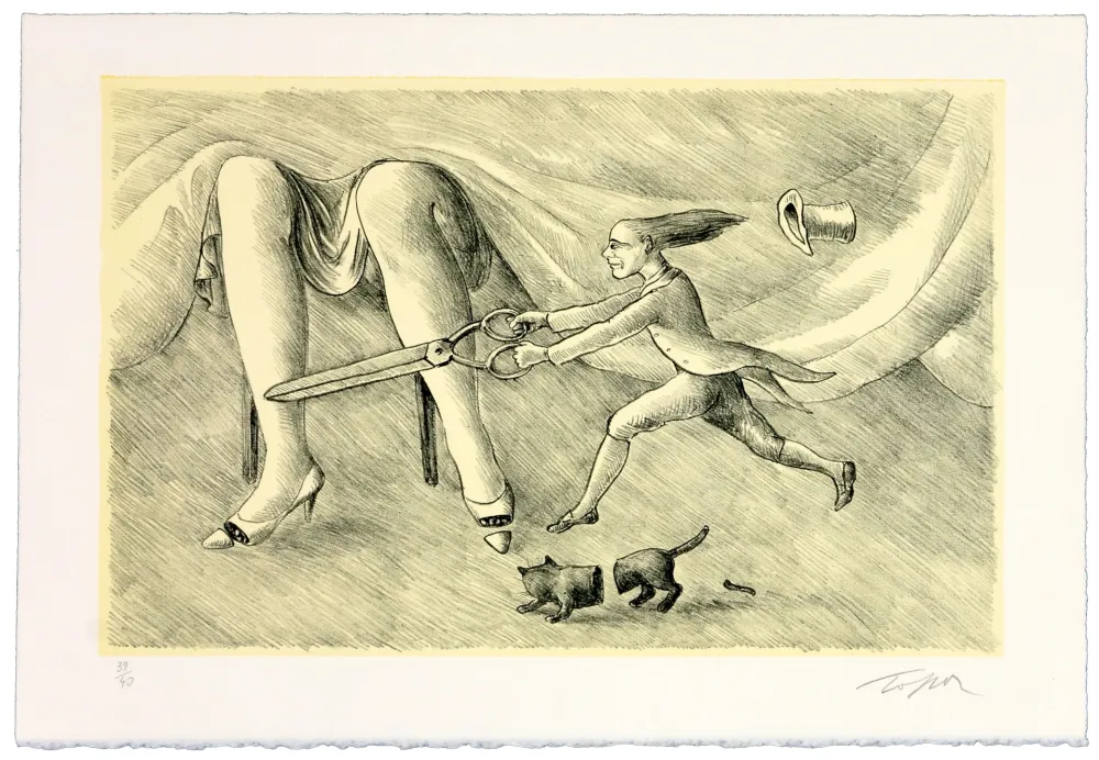 Lithograph Topor - Le petit tailleur
