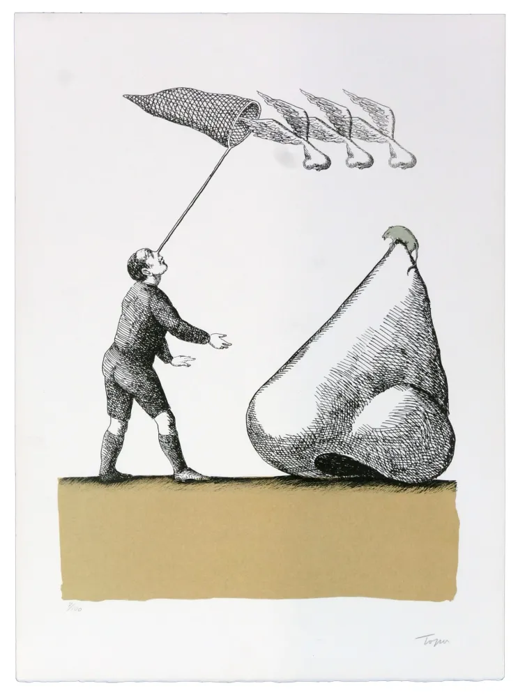 Lithograph Topor - Les ailes du nez