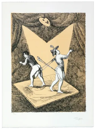 Lithograph Topor - Les rois du pinceau