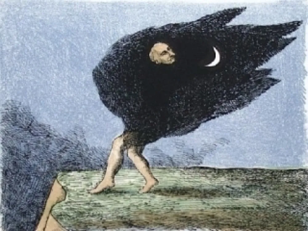 Lithograph Topor - L'homme à la cape