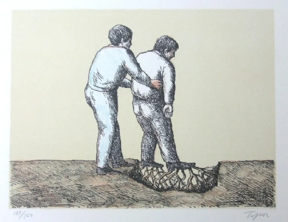 Lithograph Topor - L'Homme Déraciné