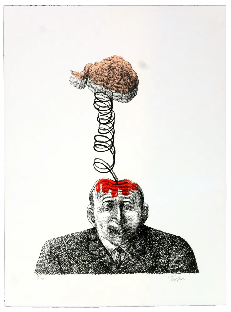 Lithograph Topor - Par-dessus la tête