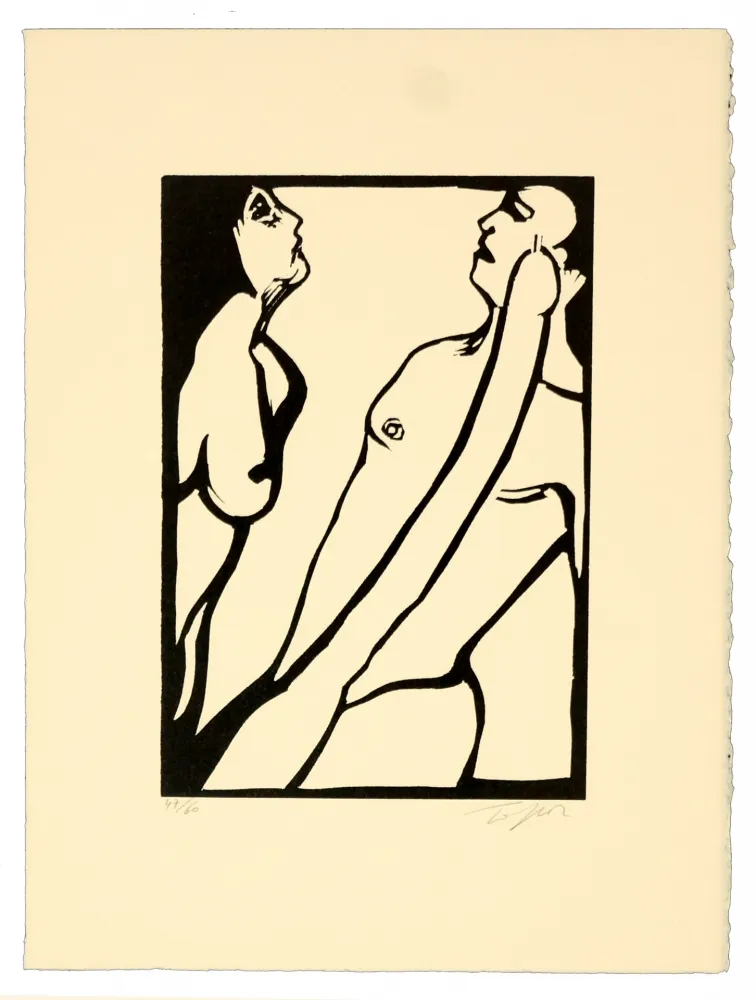 Linocut Topor - Rigor Mortis