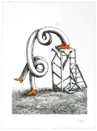 Lithograph Topor - Salto Morale